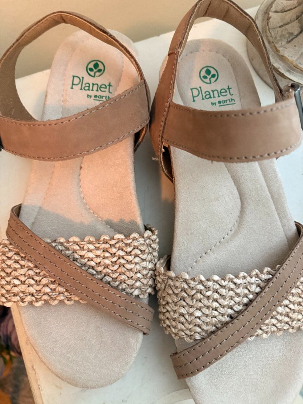 Beige Sandals by Planet by Earth, Size 7 medium